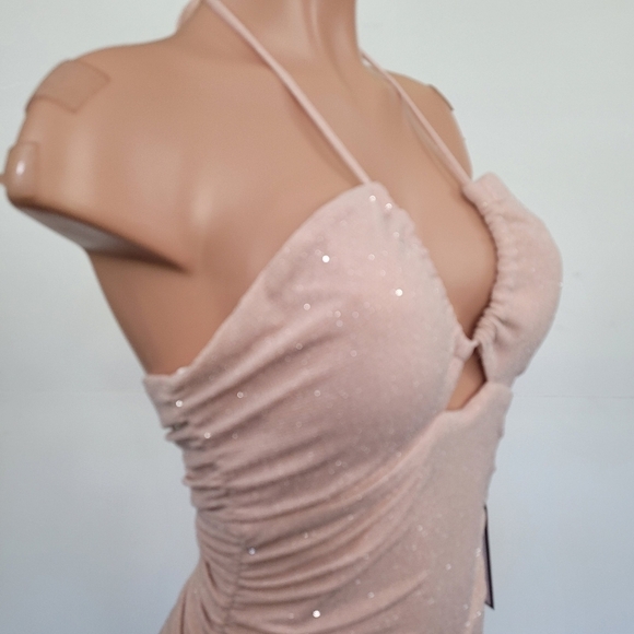 B Darlin Halter Neck Ruched Gown Size 11/12 - Picture 6 of 11